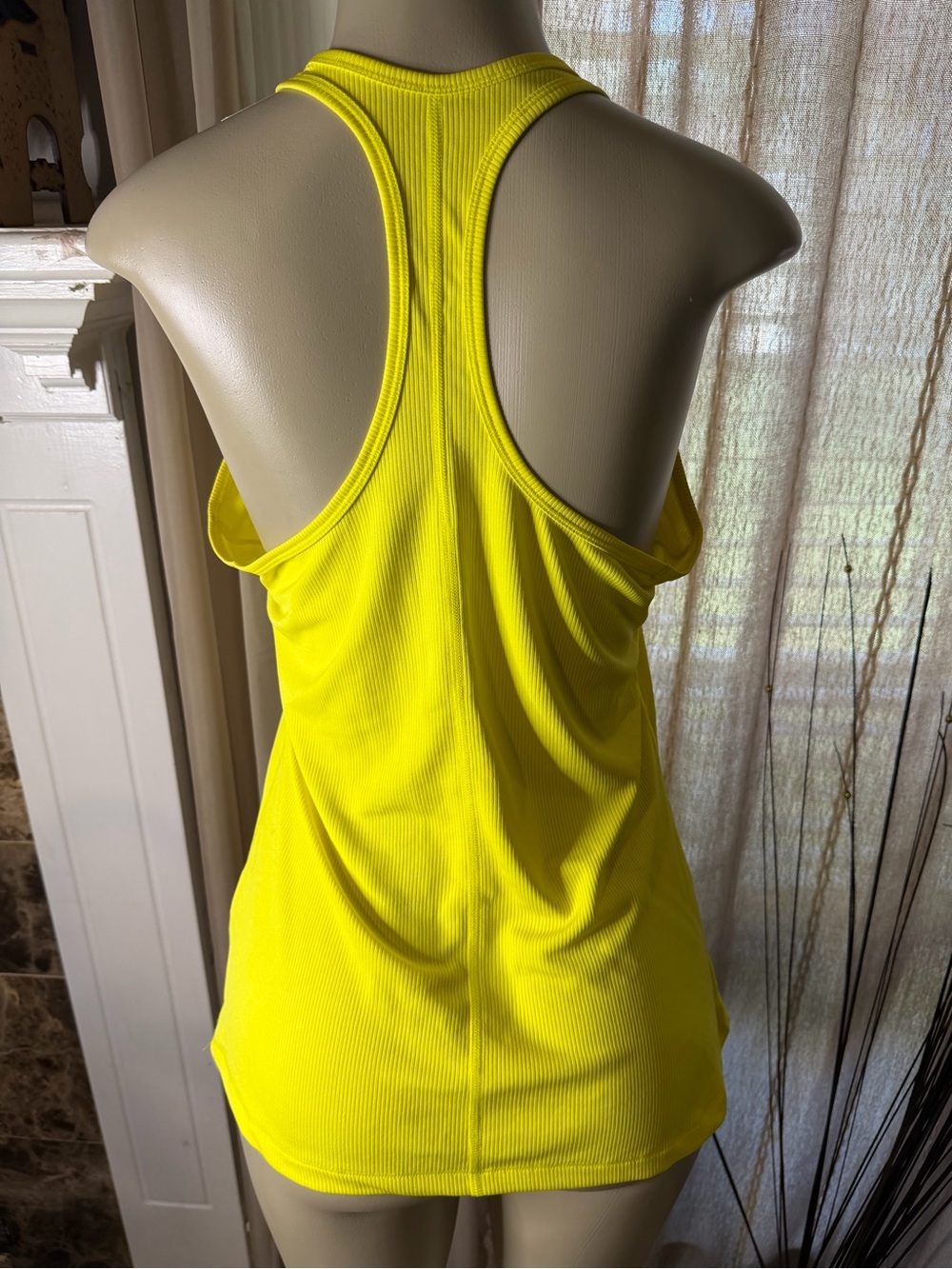 Nike Neon Yellow Ribbed Racerback Tank Top - Picture 3 of 6